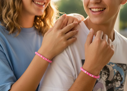 Clay Beads Bracelet Pink Combo