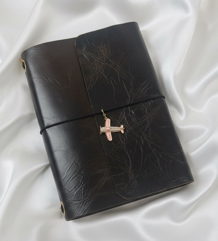 Handmade Real Leather Trifold Journal