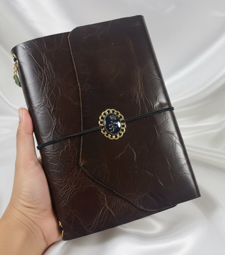 Handmade Real Leather Trifold Journal