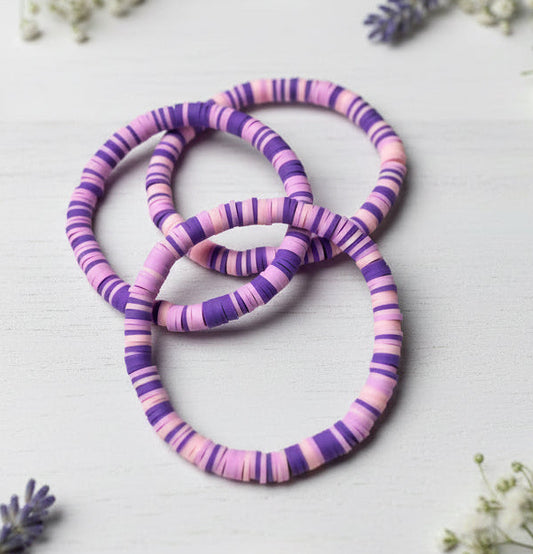 Clay beads Purple Combo