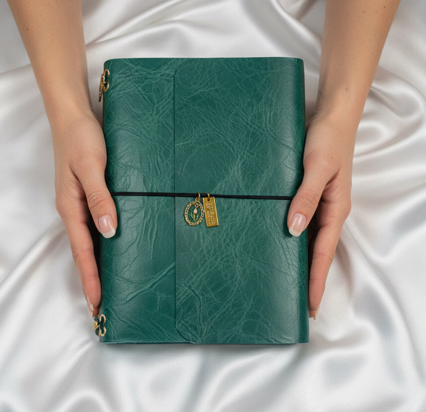 Handmade Real Leather Trifold Journal