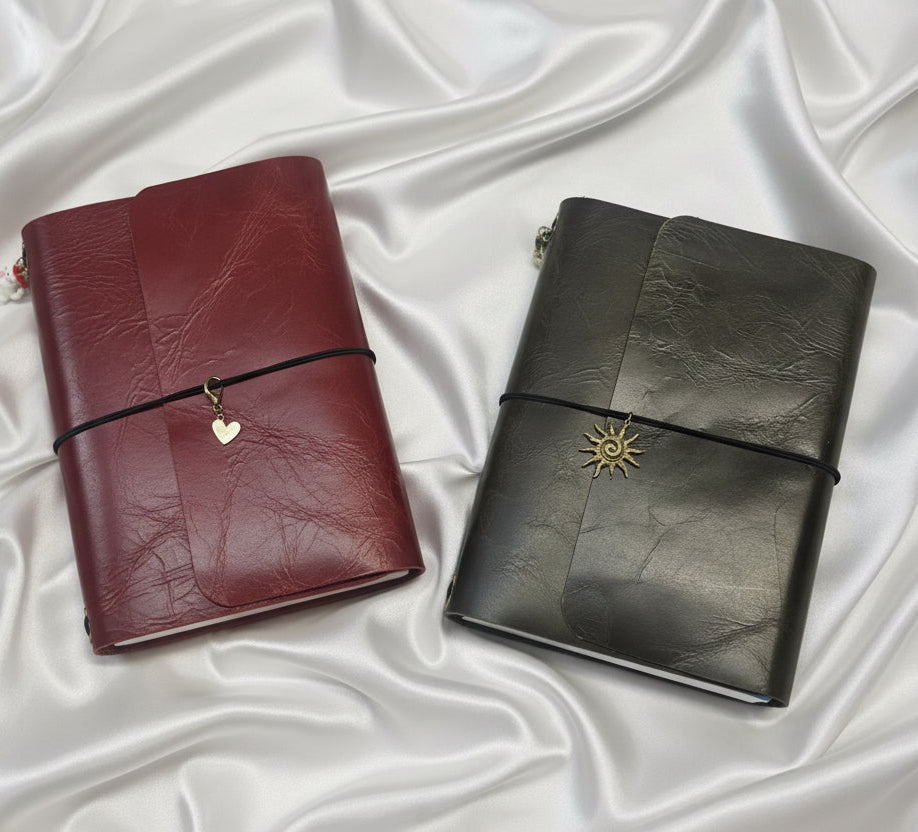 Handmade Real Leather Trifold Journal