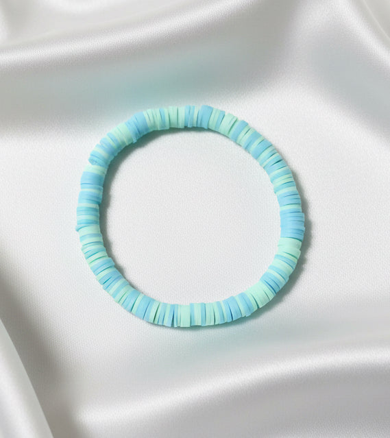 Clay Beads Bracelet Pastel Blue & Green