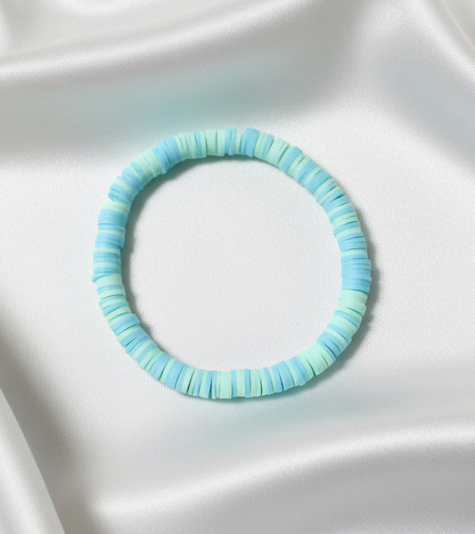 Clay Beads Bracelet Pastel Blue & Green