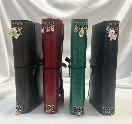 Handmade Real Leather Trifold Journal