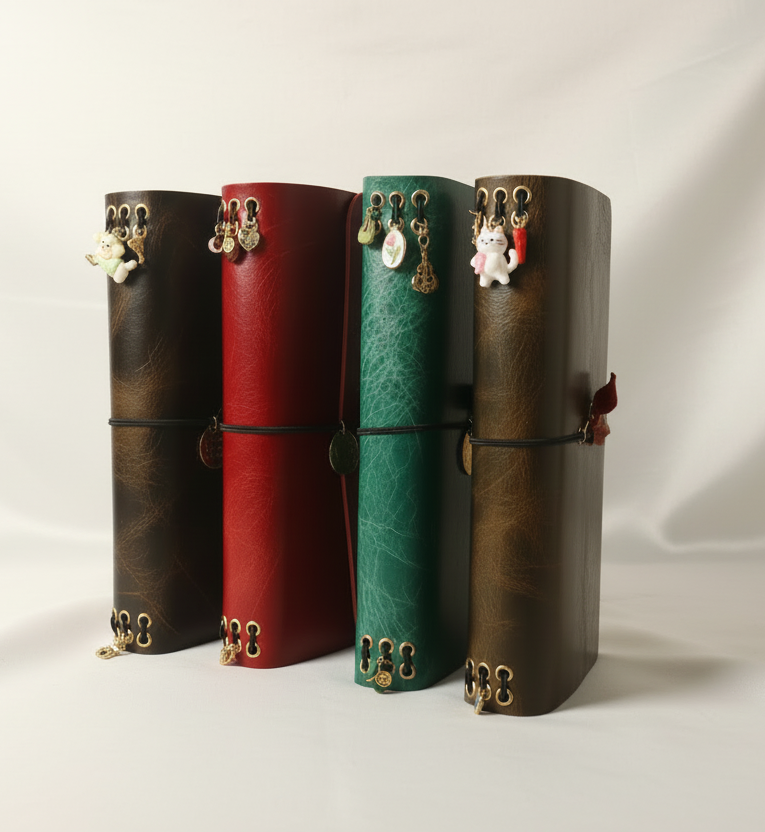 Handmade Real Leather Trifold Journal