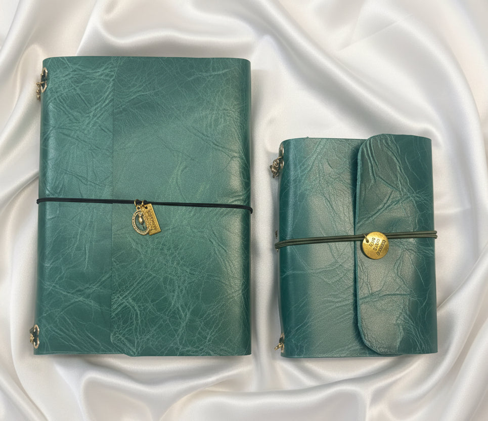 Handmade Real Leather Trifold Journal