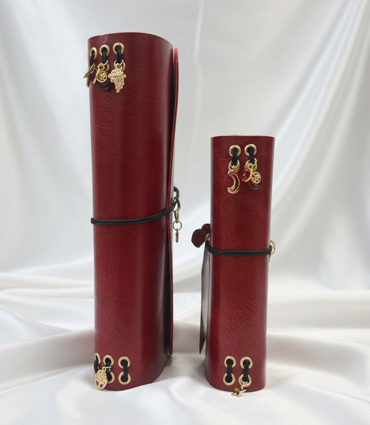 Handmade Real Leather Trifold Journal