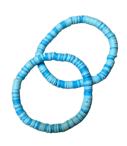 Clay Beads Blue & Pastel Blue Combo