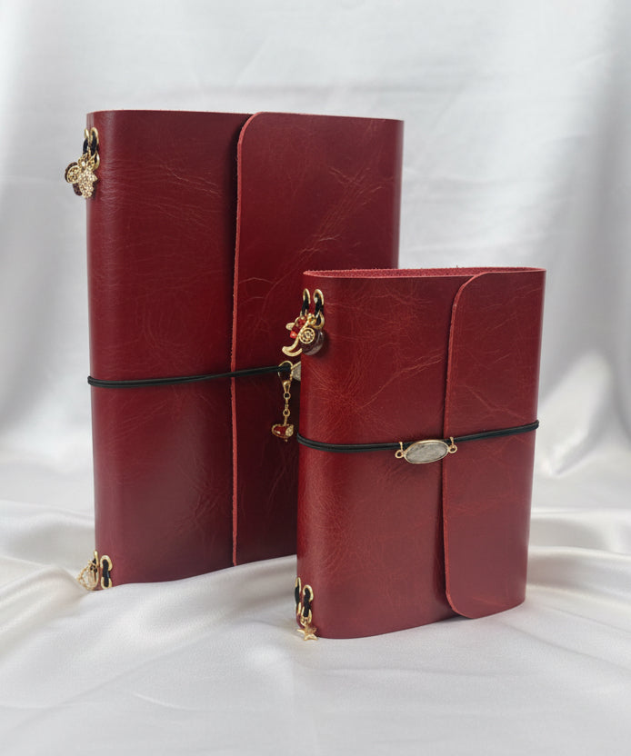Handmade Real Leather Trifold Journal
