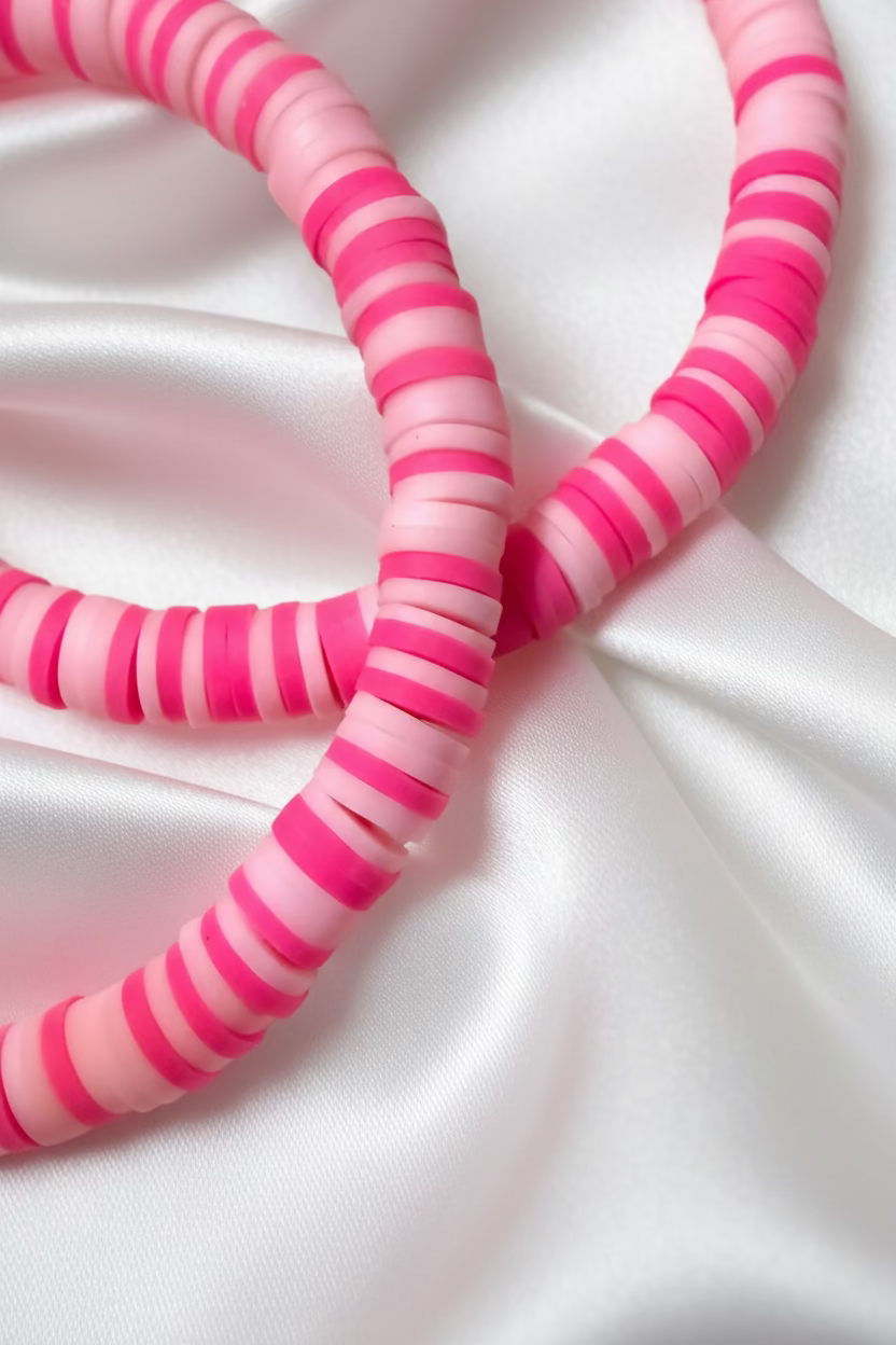 Clay Beads Bracelet Pink Combo