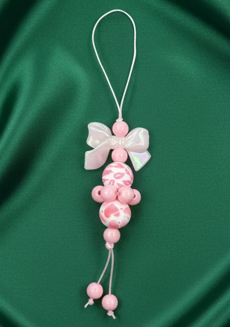 Pink Phone Charms Keychains
